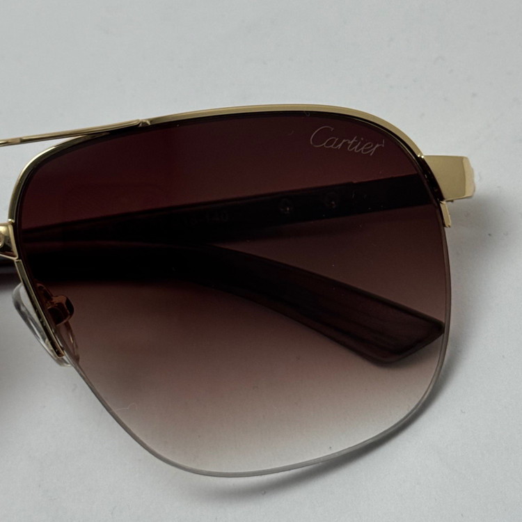 عینک آفتابی مردانه کارتیر Cartier مدل Santos قهوه ای