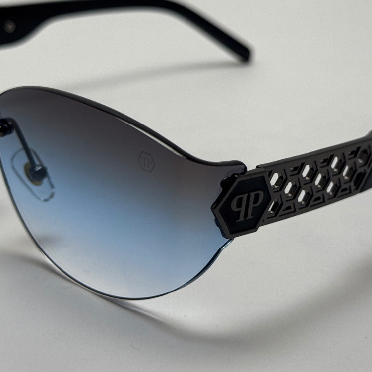 عینک آفتابی فیلیپ پلین Philip Plein مدل Luxury Shield فریم لس آبی - لنز UV400