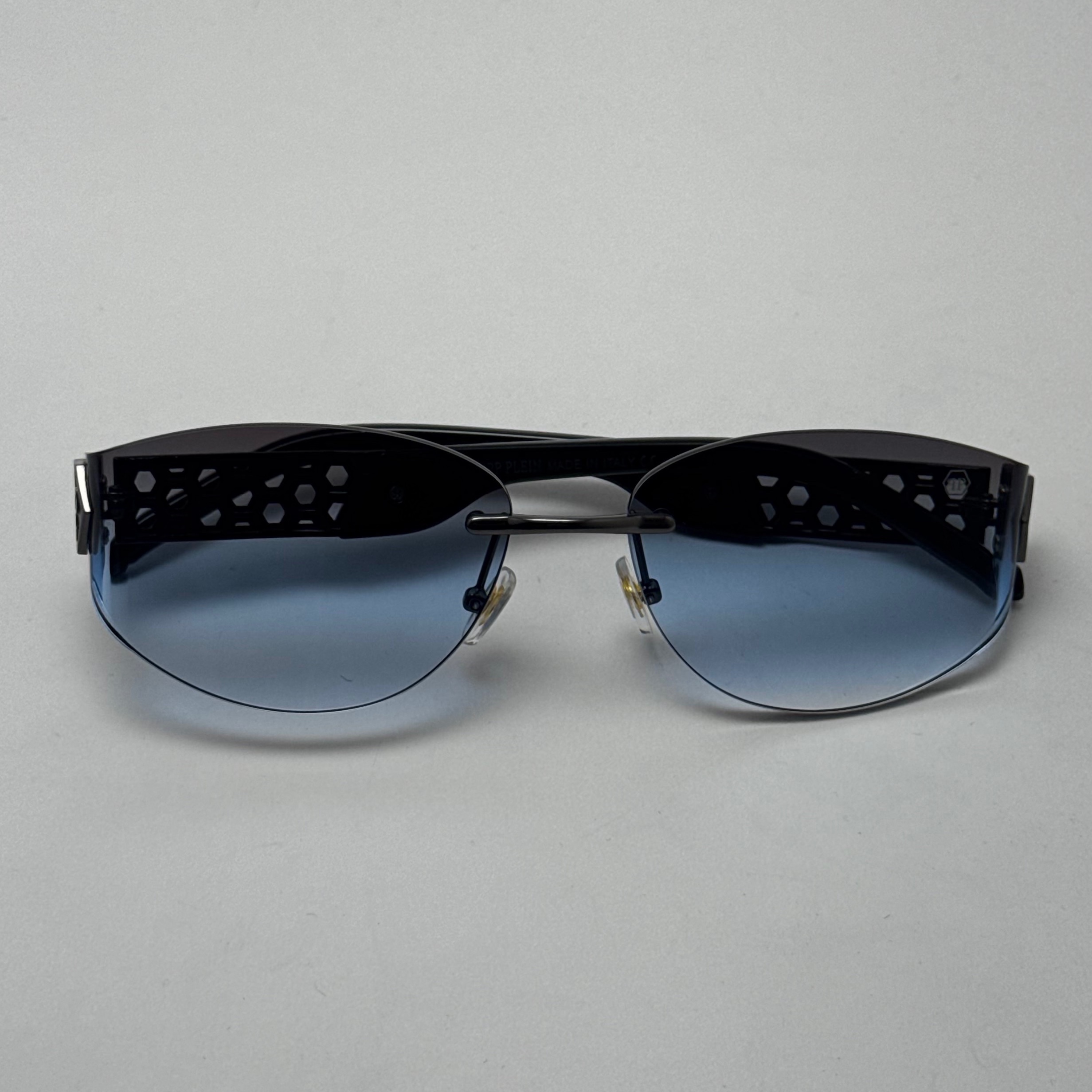 عینک آفتابی فیلیپ پلین Philip Plein مدل Luxury Shield فریم لس آبی - لنز UV400