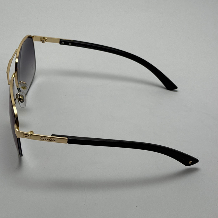 عینک آفتابی مردانه کارتیر Cartier مدل Santos آبی طلایی