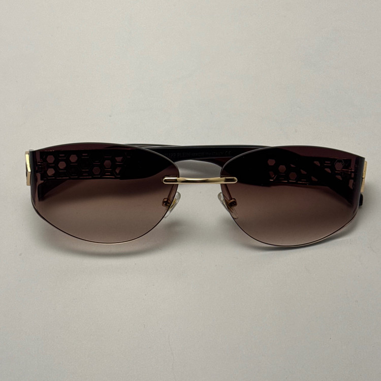 عینک آفتابی فیلیپ پلین Philip Plein مدل Luxury Shield فریم لس قهوه ای - لنز UV400