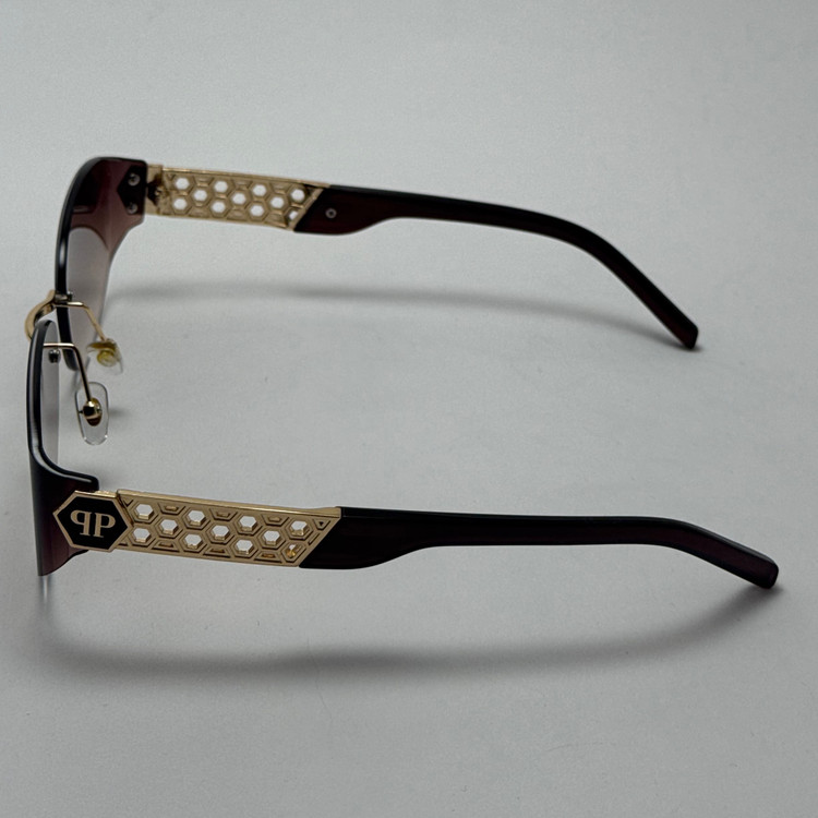 عینک آفتابی فیلیپ پلین Philip Plein مدل Luxury Shield فریم لس قهوه ای - لنز UV400