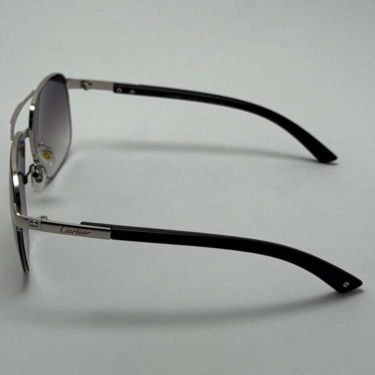 عینک آفتابی مردانه کارتیر Cartier مدل Santos مشکی نقره ای