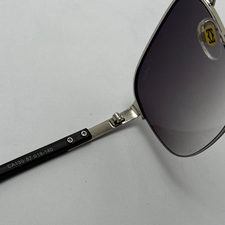 عینک آفتابی مردانه کارتیر Cartier مدل Santos مشکی نقره ای