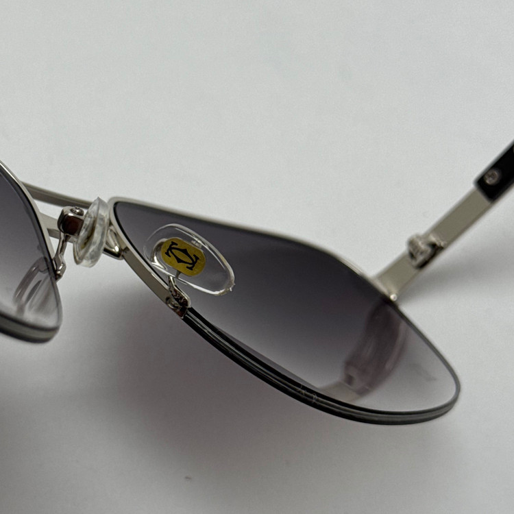 عینک آفتابی مردانه کارتیر Cartier مدل Santos مشکی نقره ای