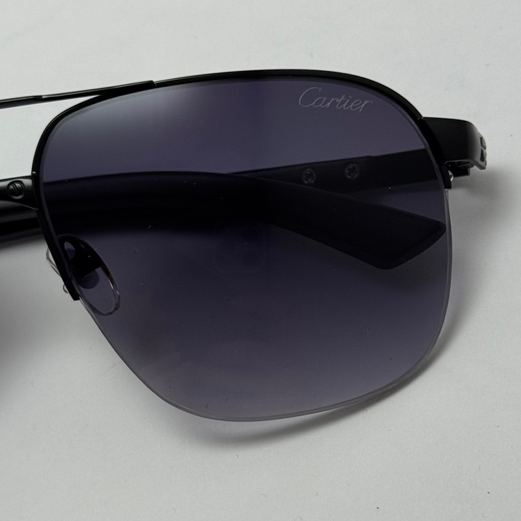 عینک آفتابی مردانه کارتیر Cartier مدل Santos تمام مشکی