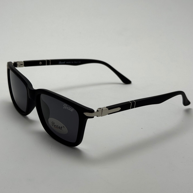 عینک آفتابی پلاریزه پرسول PERSOL مستطیلی لولا فنری کد P 8016 - عینک رانندگی - سایز متوسط