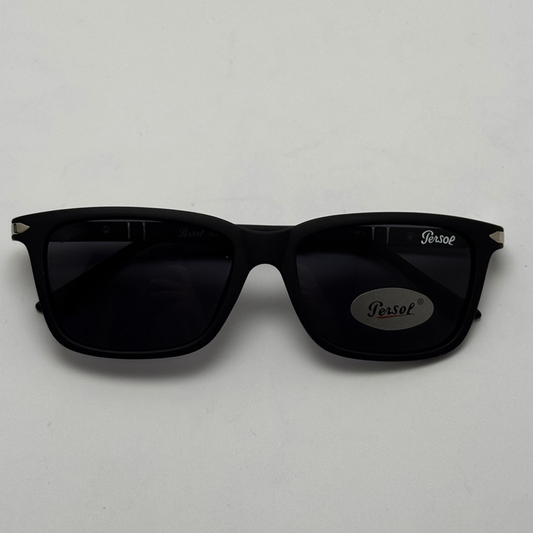 عینک آفتابی پلاریزه پرسول PERSOL مستطیلی لولا فنری کد P 8016 - عینک رانندگی - سایز متوسط