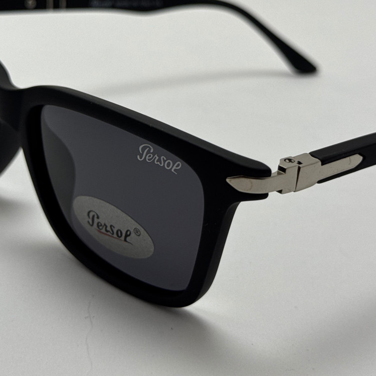 عینک آفتابی پلاریزه پرسول PERSOL مستطیلی لولا فنری کد P 8016 - عینک رانندگی - سایز متوسط