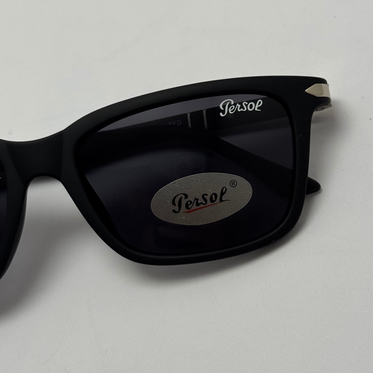 عینک آفتابی پلاریزه پرسول PERSOL مستطیلی لولا فنری کد P 8016 - عینک رانندگی - سایز متوسط