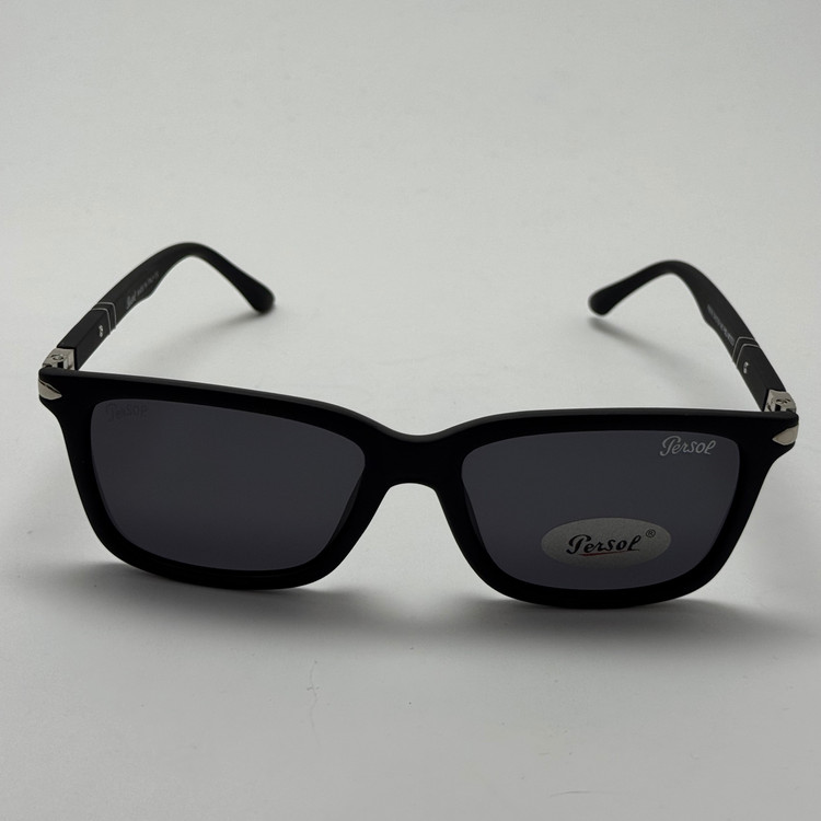 عینک آفتابی پلاریزه پرسول PERSOL مستطیلی لولا فنری کد P 8016 - عینک رانندگی - سایز متوسط