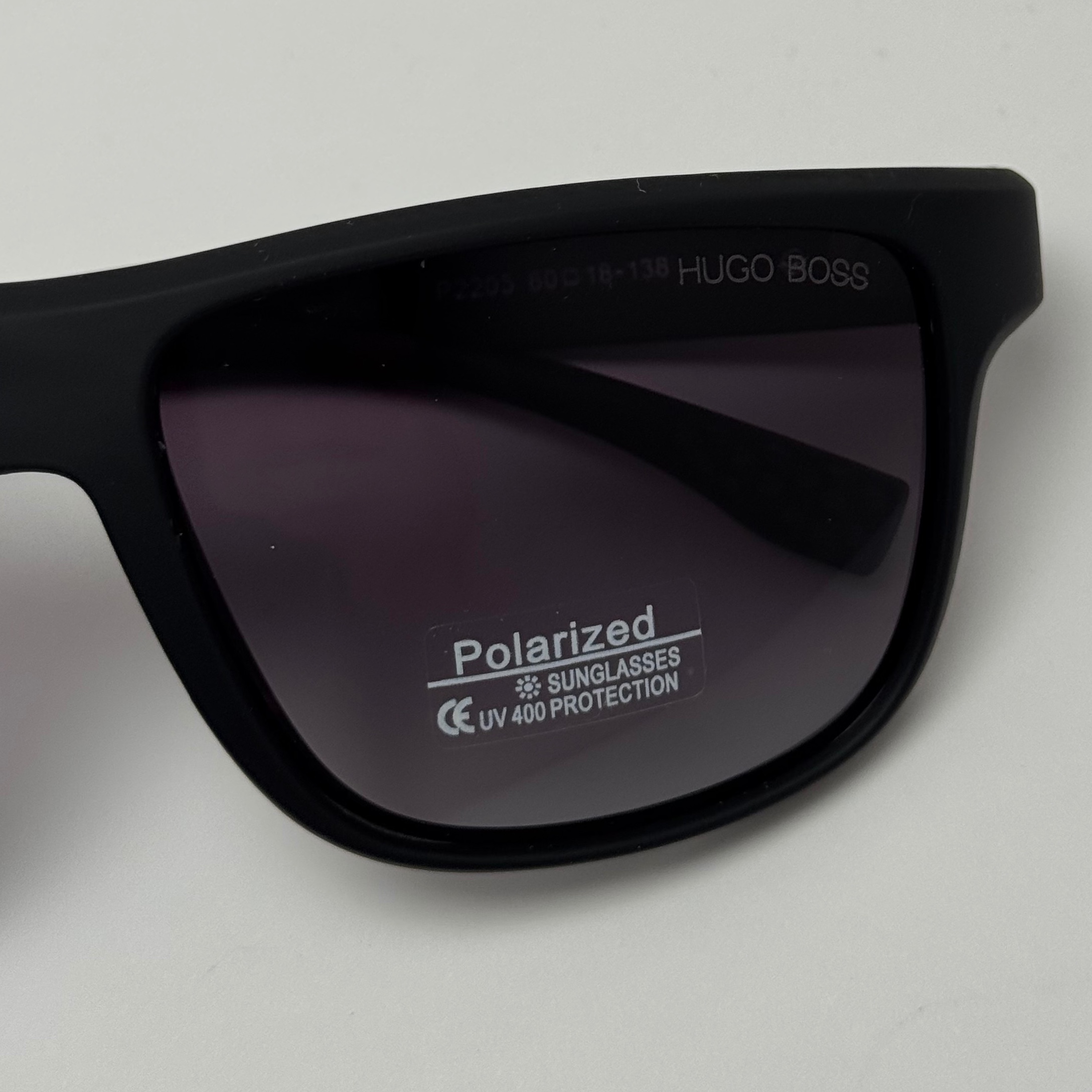 عینک آفتابی پلاریزه هوگو باس HUGO BOSS تمام مشکی کد 2205 - عینک رانندگی