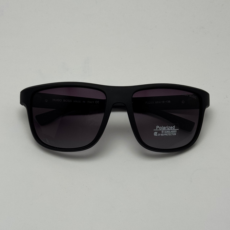 عینک آفتابی پلاریزه هوگو باس HUGO BOSS تمام مشکی کد 2205 - عینک رانندگی