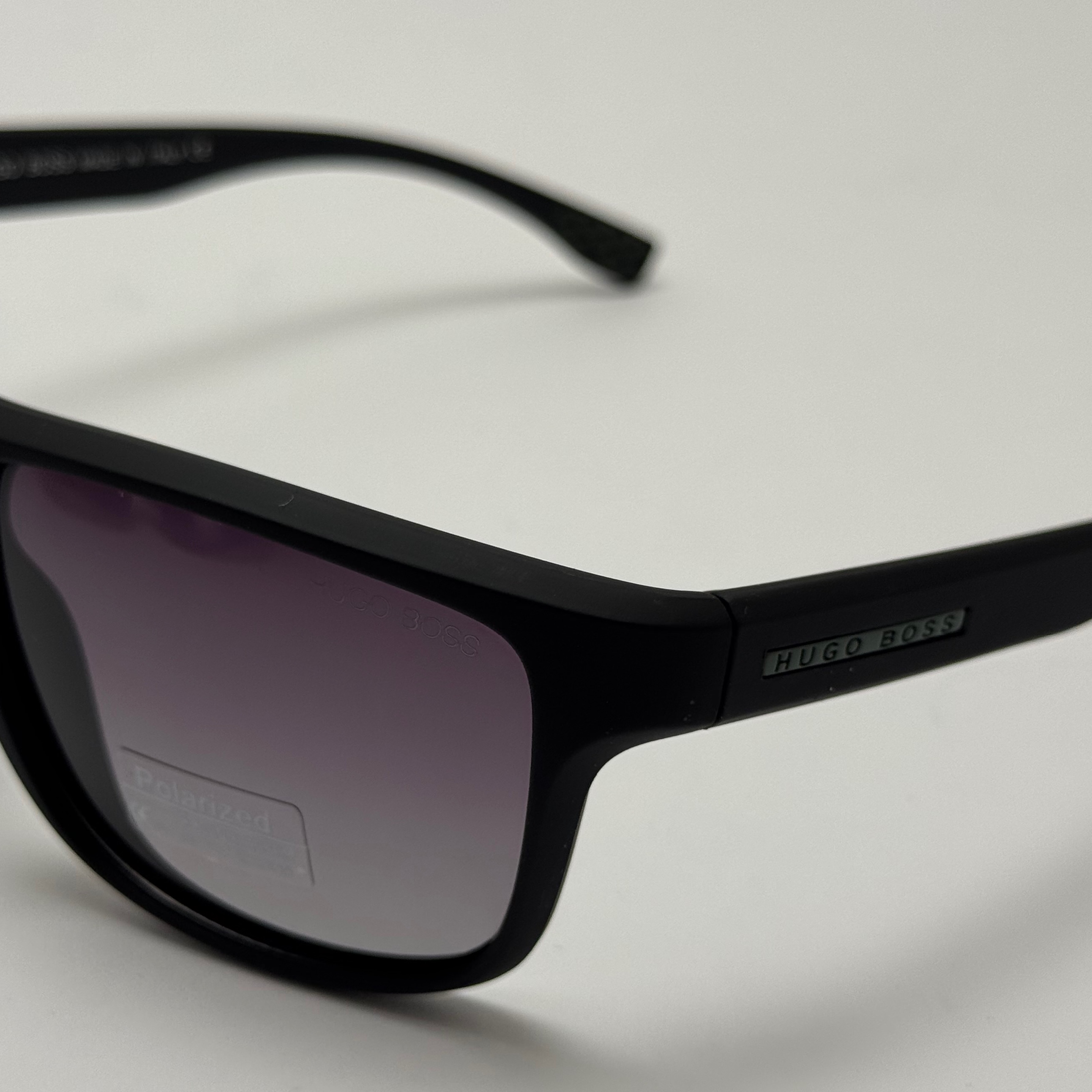 عینک آفتابی پلاریزه هوگو باس HUGO BOSS تمام مشکی کد 2205 - عینک رانندگی