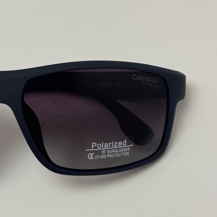 عینک آفتابی پلاریزه اسپرت کررا CARRERA آبی نفتی مناسب رانندگی به همراه کاور پارچه ای و دستمال نانو مخصوص کد 2218