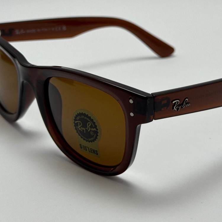 عینک آفتابی ریبن ویفرر شیشه سنگ قهوه ای به همراه پک کامل ریبن Rayban WAYFARER RB 0502S