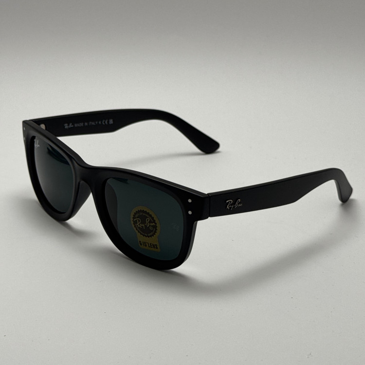 عینک آفتابی ریبن ویفرر شیشه سنگ مشکی مات به همراه پک کامل ریبن Rayban WAYFARER RB 0502S
