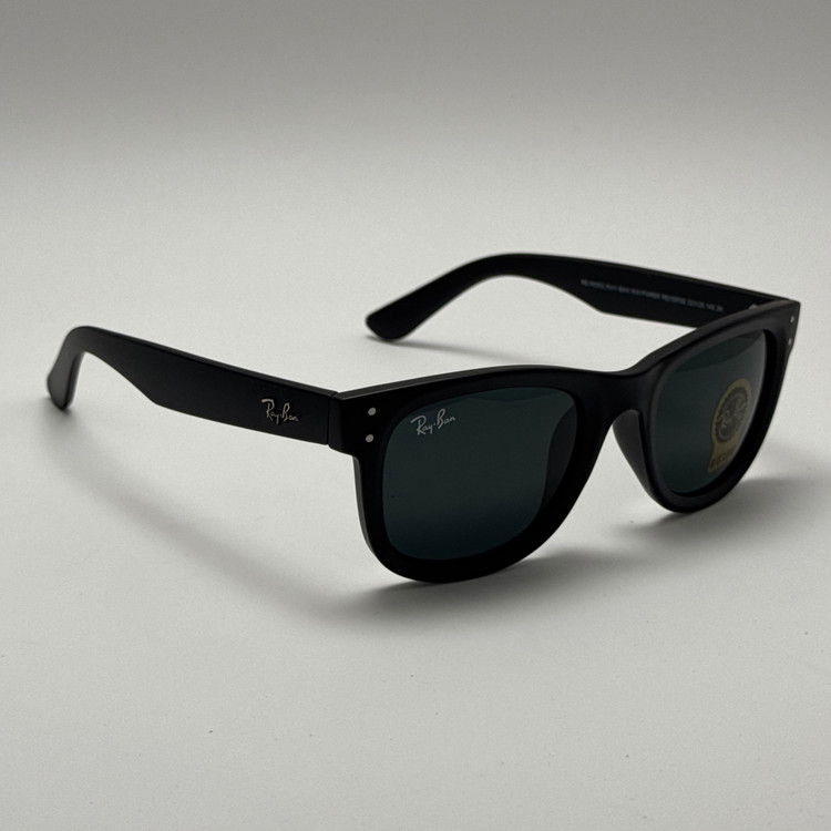 عینک آفتابی ریبن ویفرر شیشه سنگ مشکی مات به همراه پک کامل ریبن Rayban WAYFARER RB 0502S