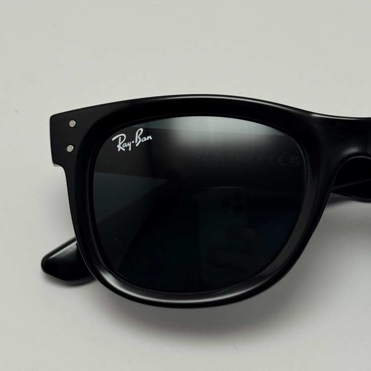 عینک آفتابی ریبن ویفرر شیشه سنگ تمام مشکی به همراه پک کامل ریبن Rayban WAYFARER RB 0502S