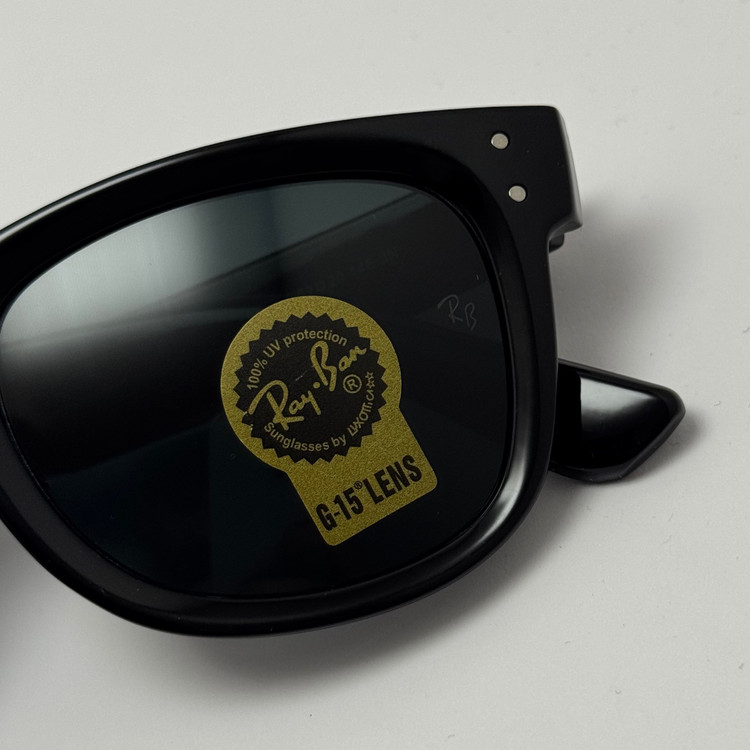 عینک آفتابی ریبن ویفرر شیشه سنگ تمام مشکی به همراه پک کامل ریبن Rayban WAYFARER RB 0502S