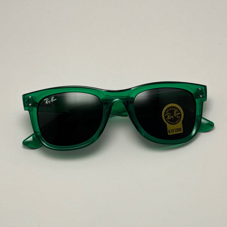 عینک آفتابی ریبن ویفرر شیشه سنگ سبز به همراه پک کامل ریبن Rayban WAYFARER RB 0502S
