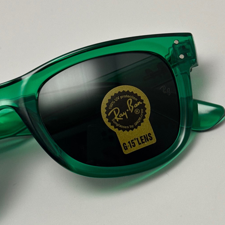 عینک آفتابی ریبن ویفرر شیشه سنگ سبز به همراه پک کامل ریبن Rayban WAYFARER RB 0502S