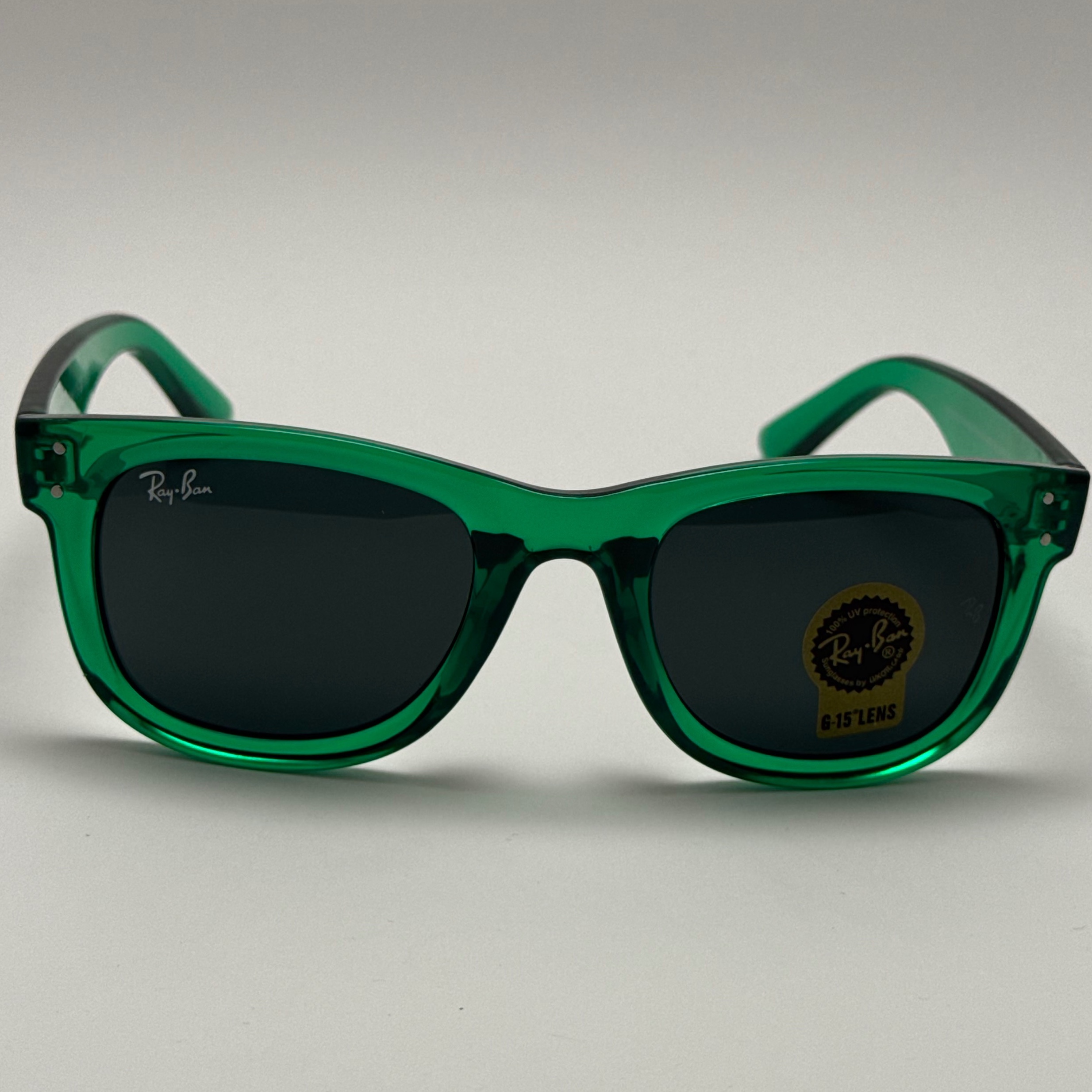 عینک آفتابی ریبن ویفرر شیشه سنگ سبز به همراه پک کامل ریبن Rayban WAYFARER RB 0502S