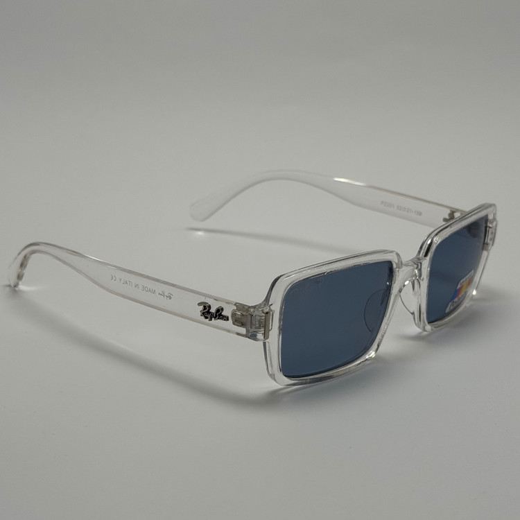 عینک آفتابی و شب پلاریزه ریبن مستطیلی آبی کد rayban RB 2201