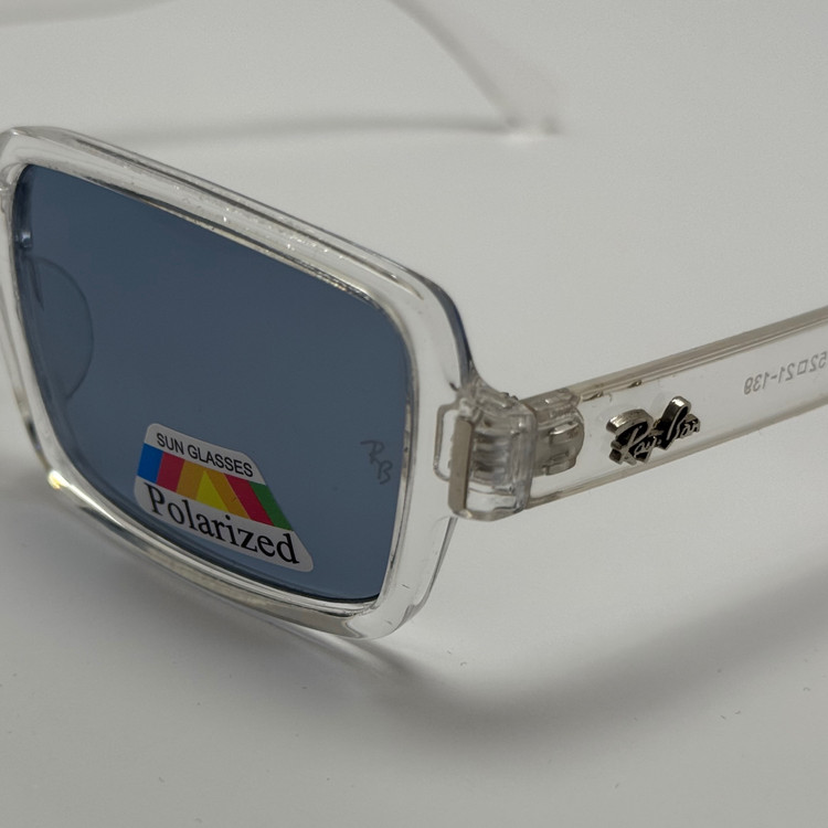 عینک آفتابی و شب پلاریزه ریبن مستطیلی آبی کد rayban RB 2201