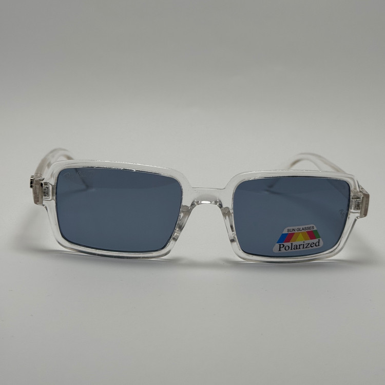 عینک آفتابی و شب پلاریزه ریبن مستطیلی آبی کد rayban RB 2201