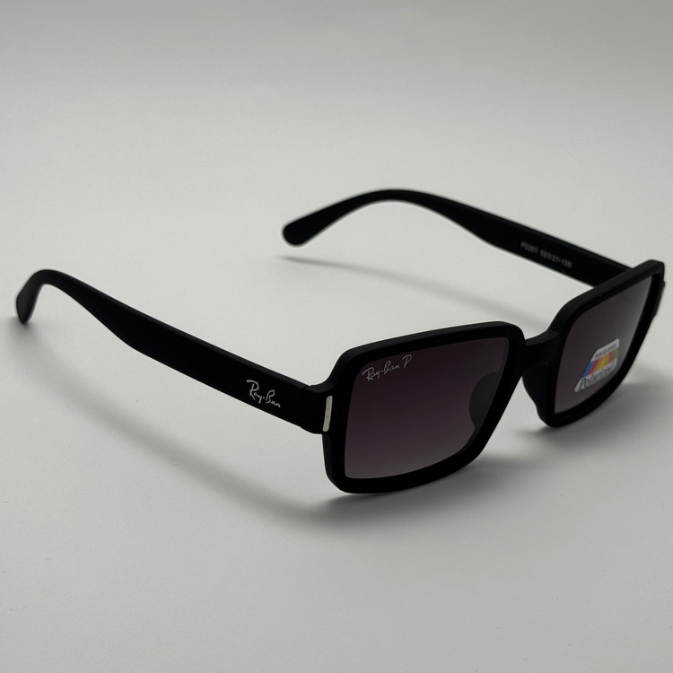 عینک آفتابی پلاریزه ریبن مستطیلی تمام مشکی کد rayban RB 2201