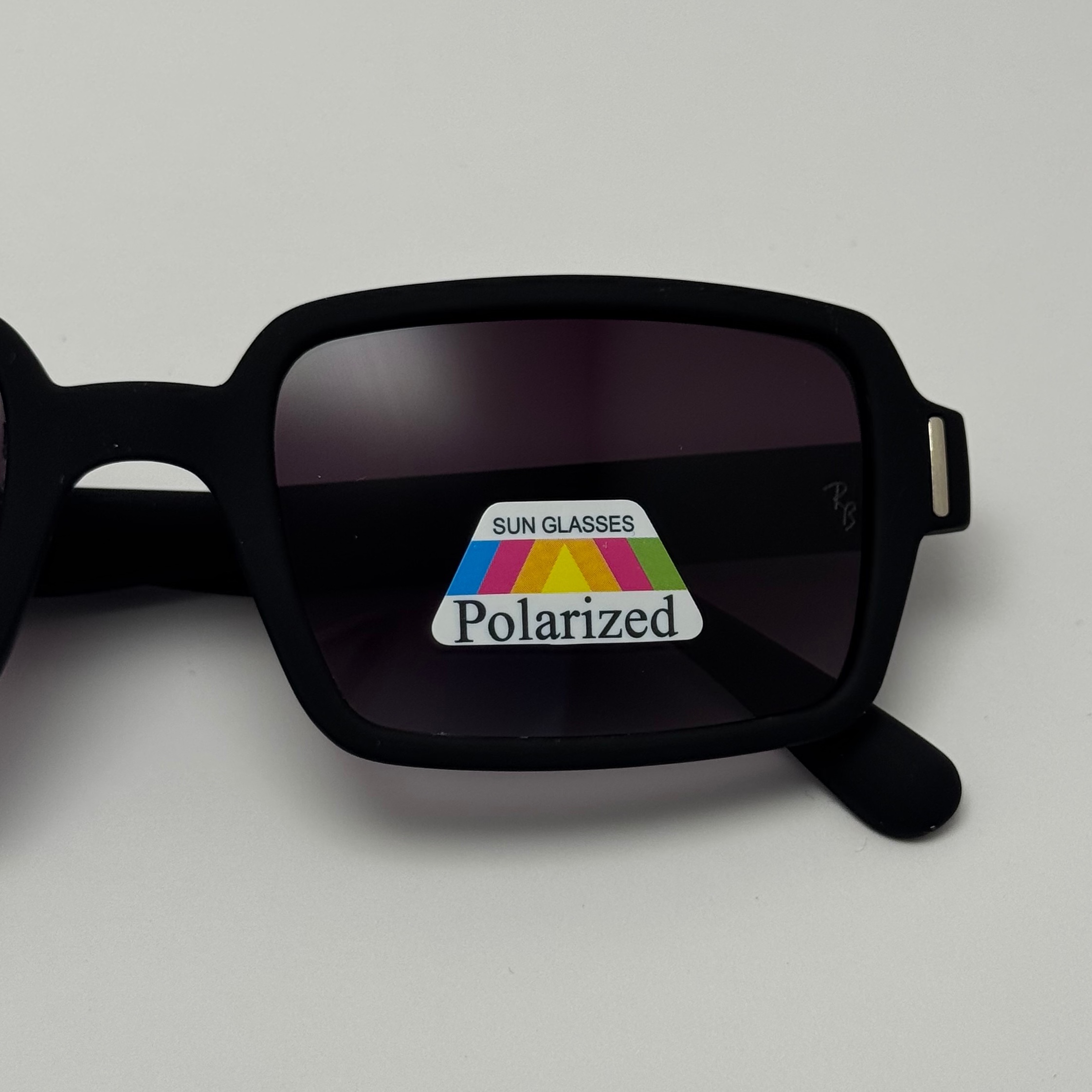 عینک آفتابی پلاریزه ریبن مستطیلی تمام مشکی کد rayban RB 2201