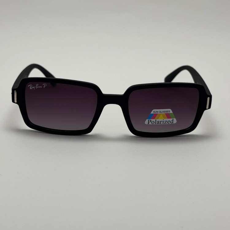 عینک آفتابی پلاریزه ریبن مستطیلی تمام مشکی کد rayban RB 2201
