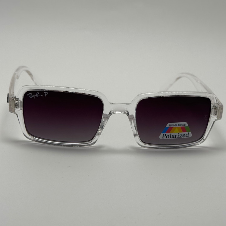 عینک آفتابی پلاریزه ریبن مستطیلی کریستالی مشکی کد rayban RB 2201