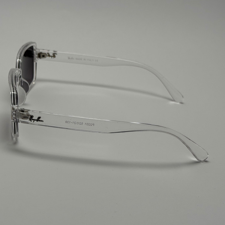 عینک آفتابی پلاریزه ریبن مستطیلی کریستالی مشکی کد rayban RB 2201