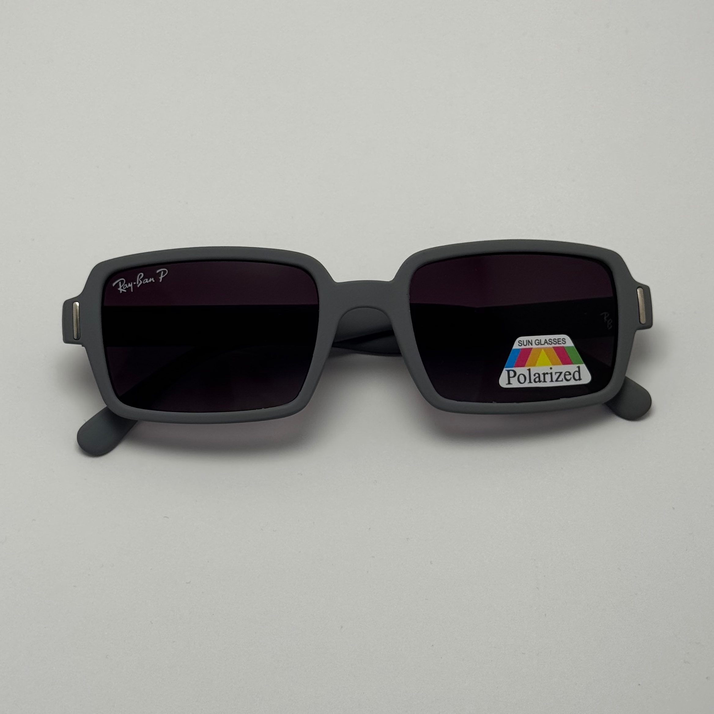 عینک آفتابی پلاریزه ریبن مستطیلی طوسی کد rayban RB 2201