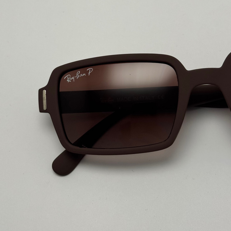 عینک آفتابی پلاریزه ریبن مستطیلی قهوه ای کد rayban RB 2201