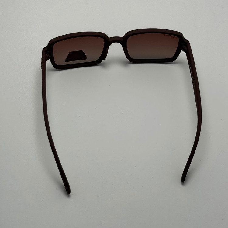 عینک آفتابی پلاریزه ریبن مستطیلی قهوه ای کد rayban RB 2201