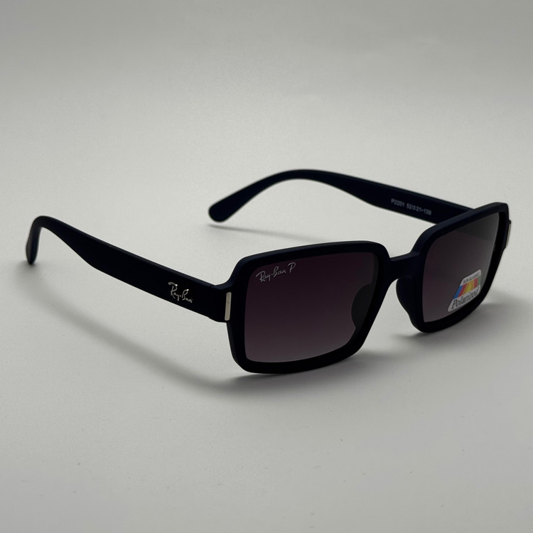 عینک آفتابی پلاریزه ریبن مستطیلی آبی پر رنگ کد rayban RB 2201