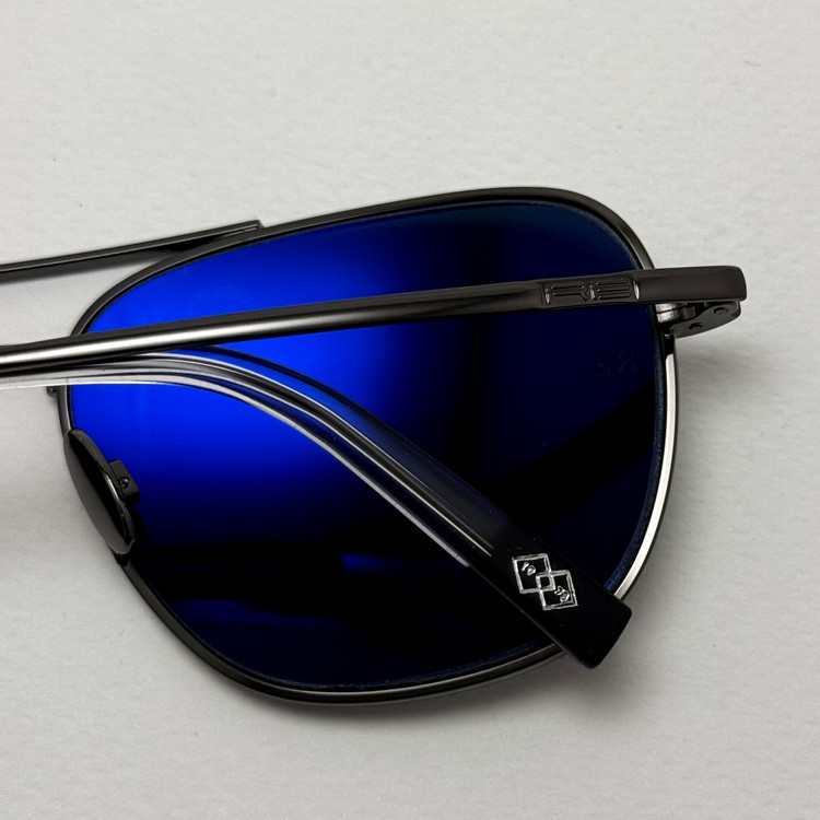 عینک آفتابی خلبانی رندولف شیشه سنگ آنتی رفلکس مشکی فریم نوک مدادی فول پک RANDOLPH AVIATOR RE 58 24K WHITE GOLD
