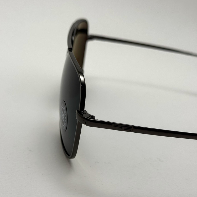 عینک آفتابی خلبانی رندولف شیشه سنگ آنتی رفلکس مشکی فریم نوک مدادی فول پک RANDOLPH AVIATOR RE 58 24K WHITE GOLD