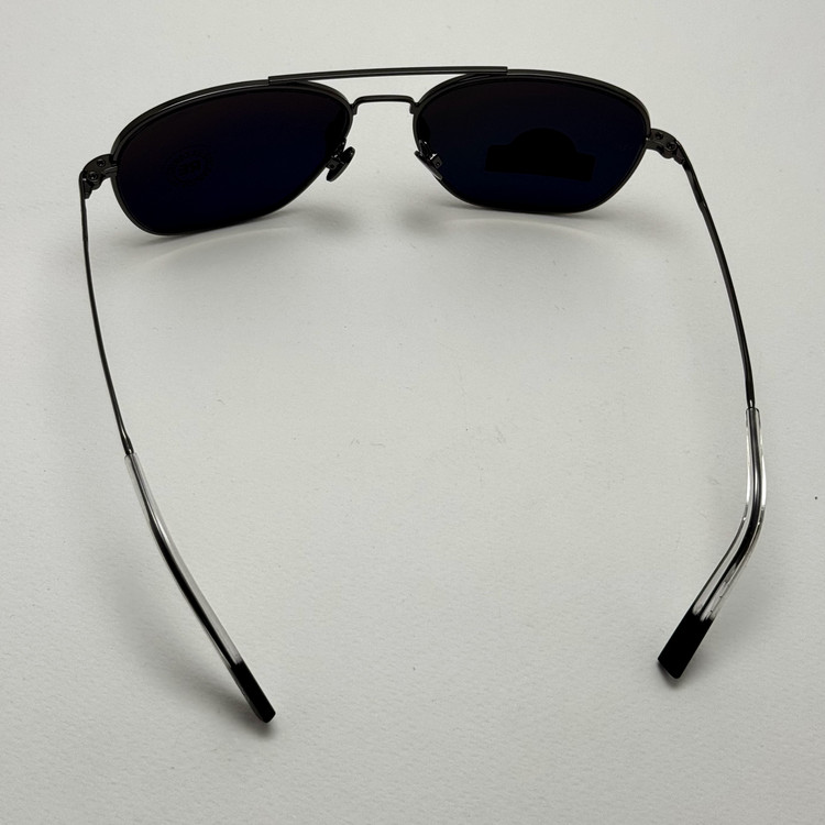 عینک آفتابی خلبانی رندولف شیشه سنگ آنتی رفلکس مشکی فریم نوک مدادی فول پک RANDOLPH AVIATOR RE 58 24K WHITE GOLD