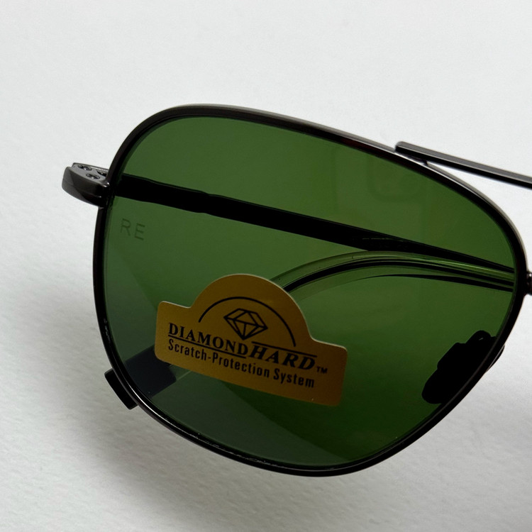 عینک آفتابی خلبانی رندولف شیشه سنگ آنتی رفلکس سبز فریم نوک مدادی فول پک RANDOLPH AVIATOR RE 58 24K