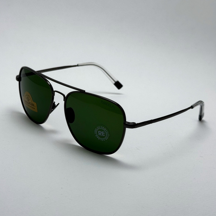 عینک آفتابی خلبانی رندولف شیشه سنگ آنتی رفلکس سبز فریم نوک مدادی فول پک RANDOLPH AVIATOR RE 58 24K