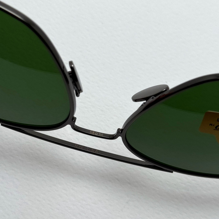 عینک آفتابی خلبانی رندولف شیشه سنگ آنتی رفلکس سبز فریم نوک مدادی فول پک RANDOLPH AVIATOR RE 58 24K