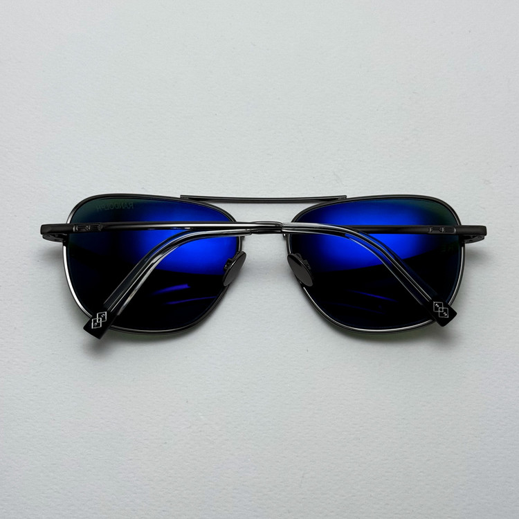 عینک آفتابی خلبانی رندولف شیشه سنگ آنتی رفلکس سبز فریم نوک مدادی فول پک RANDOLPH AVIATOR RE 58 24K