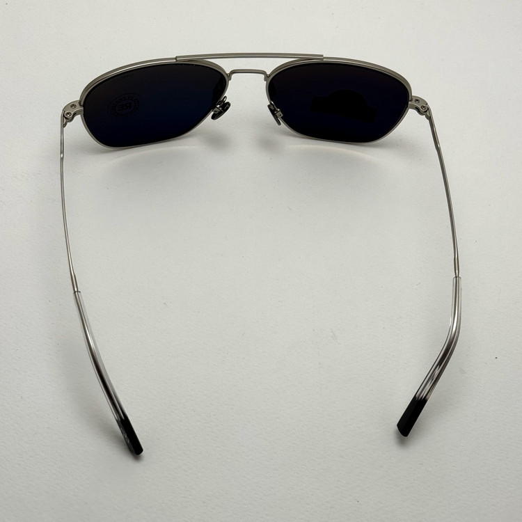 عینک آفتابی خلبانی رندولف شیشه سنگ آنتی رفلکس مشکی نقره ای فول پک RANDOLPH AVIATOR RE 58 24K WHITE GOLD