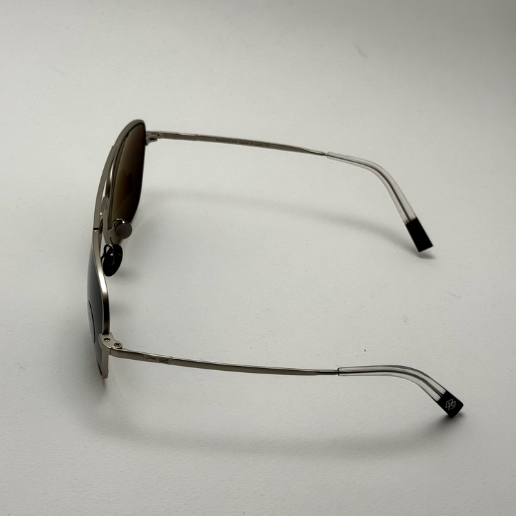 عینک آفتابی خلبانی رندولف شیشه سنگ آنتی رفلکس مشکی نقره ای فول پک RANDOLPH AVIATOR RE 58 24K WHITE GOLD