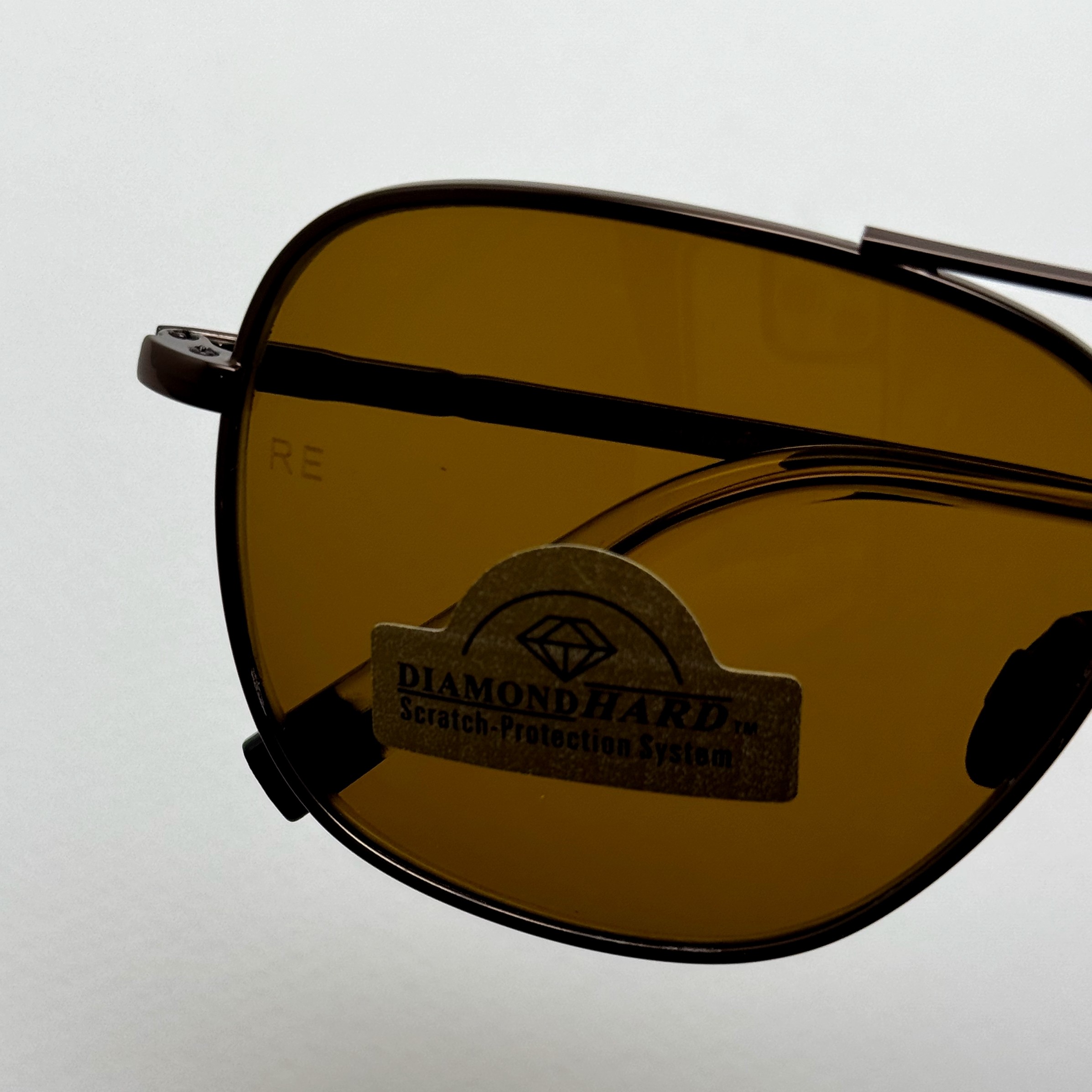 عینک آفتابی خلبانی رندولف شیشه سنگ آنتی رفلکس قهوه ای فریم قهوه ای فول پک RANDOLPH AVIATOR RE 58 24K