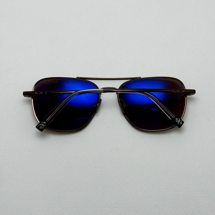 عینک آفتابی خلبانی رندولف شیشه سنگ آنتی رفلکس قهوه ای فریم قهوه ای فول پک RANDOLPH AVIATOR RE 58 24K